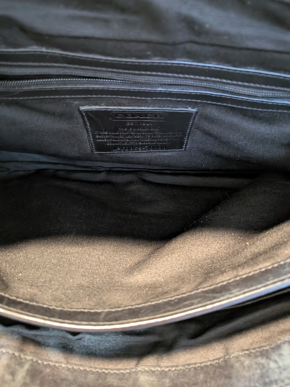 Classic Black Coach F0869-70098 Leather Unisex Briefcase Bag - Picture 7 of 16
